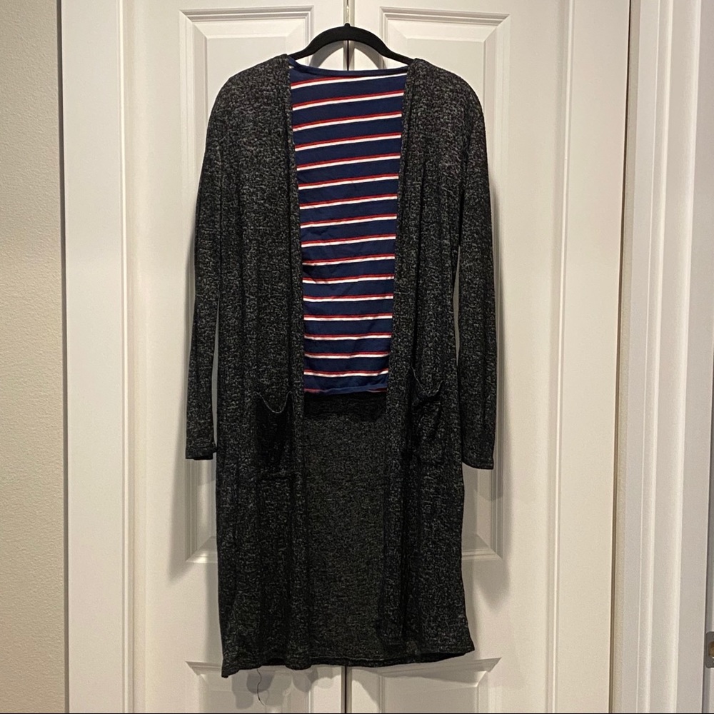 Marled Black Longline Cardigan